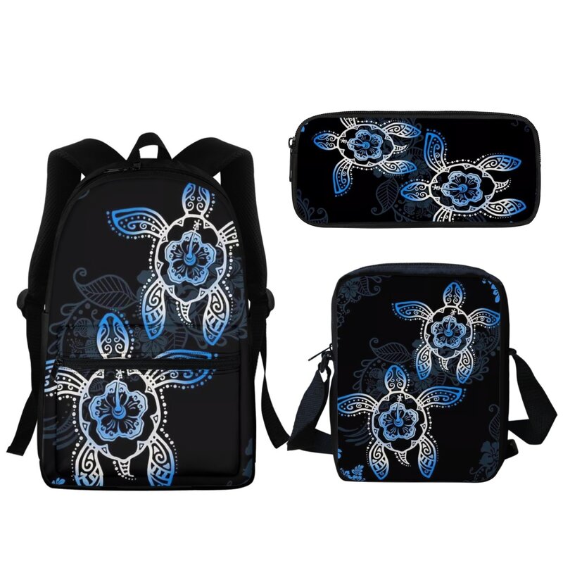 2024 Backpack Fashion Polynesian Sea Turtle Casual High Quality School Bag High Student Youth Kids Bookbag Stationery Organizer