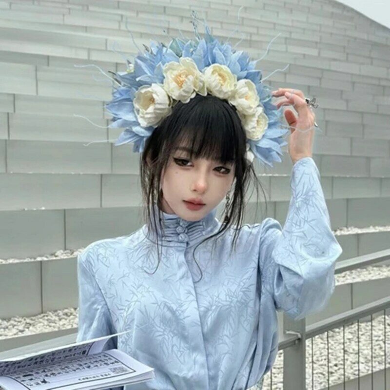 YUYU Bridal Garlands Florals Wedding Flower Headband Beach Wreath Hairband Props