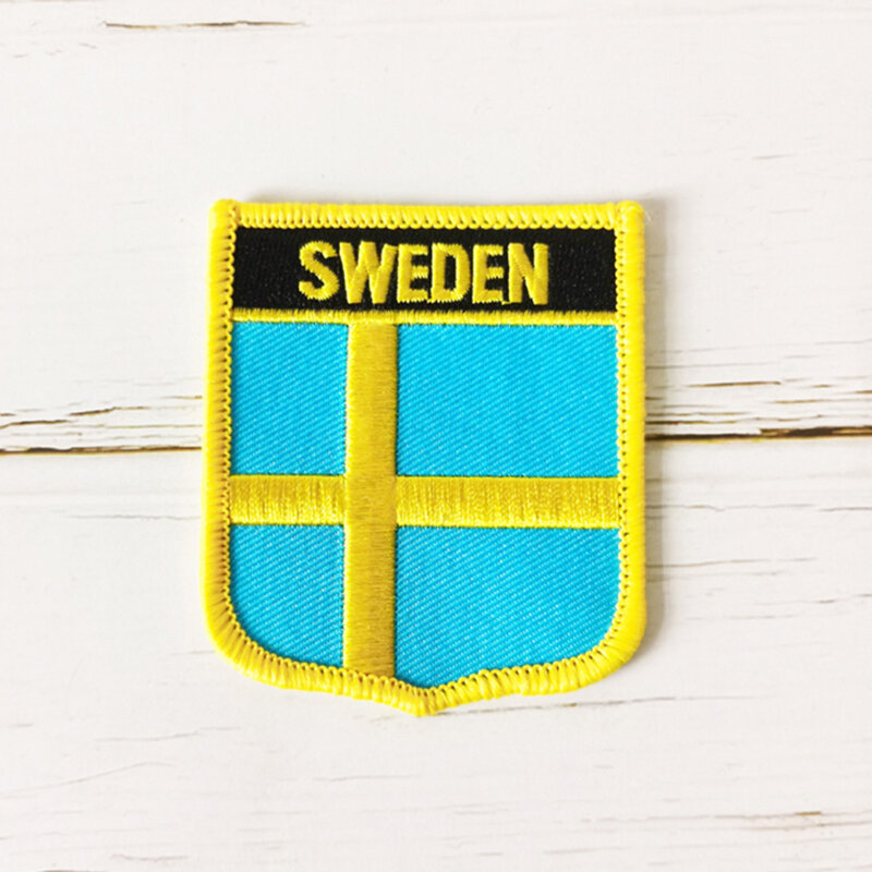 National Flag Shield Embroidery Patch Badge All Over the World 6*7cm SPAIN SCOTLAND SINGA PORE SERBIA  SOUTH AFRICA SWEDEN