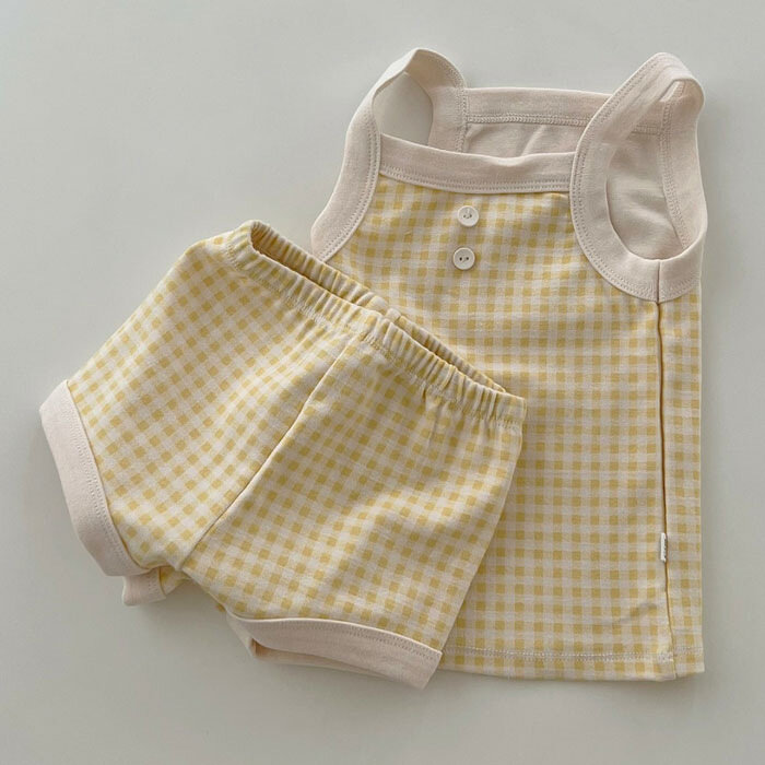 男の子と女の子のためのノースリーブの服セット,綿のベストとショーツ,2ピース,通気性のある幼児の衣装,2023