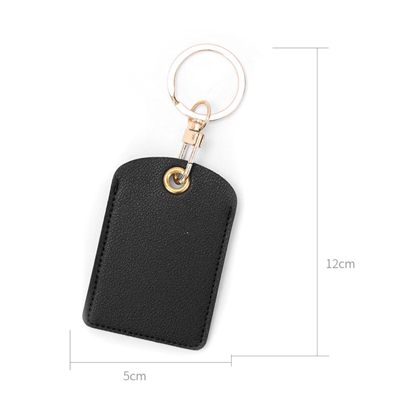 1PCS Ic Student Bus Card Elevator Proximity Card Protective Cover PU Leather Water Droplets Access Control Card Bag Keychain