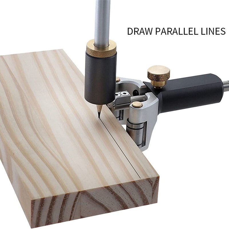 2 в 1 деревообрабатывающий прямой линейный инструмент для запечатывания дуги с карандашом, Круглый прямой гаджет