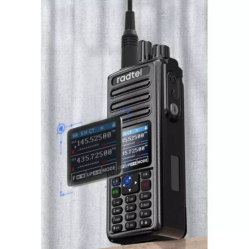 Radtel RT-730 IP67 방수 에어 밴드 워키토키 풀 밴드 아마추어 햄 199CH HT USB-C 배터리, NOAA FM AM UHF VHF Satcom, 10W