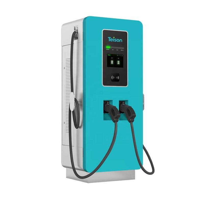 Teison 60KW DC Ev Charger Fast Charging Station Dual ปืน Chademo CCS1/2