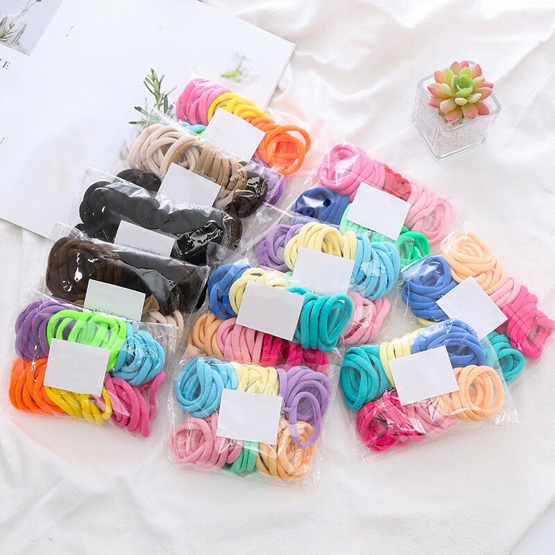 24/48pcs 4cm Colorful Hair Ties Elastic Hair Bands Ponytail Holder Girls Hair Accessories Kids Headband Rubber Band