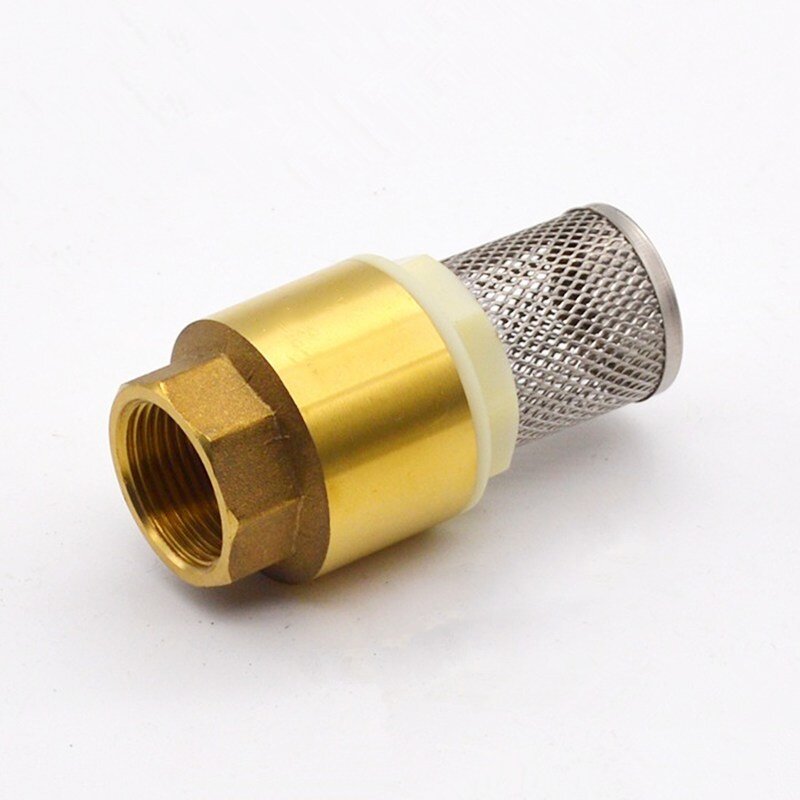 Válvula de retención de latón con filtro colador, rosca hembra BSP de 1"