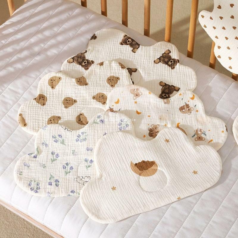 Мягкая подушка в форме облака для новорожденных, многослойные подушки с высокой впитываемостью, хлопковая плоская подушка для