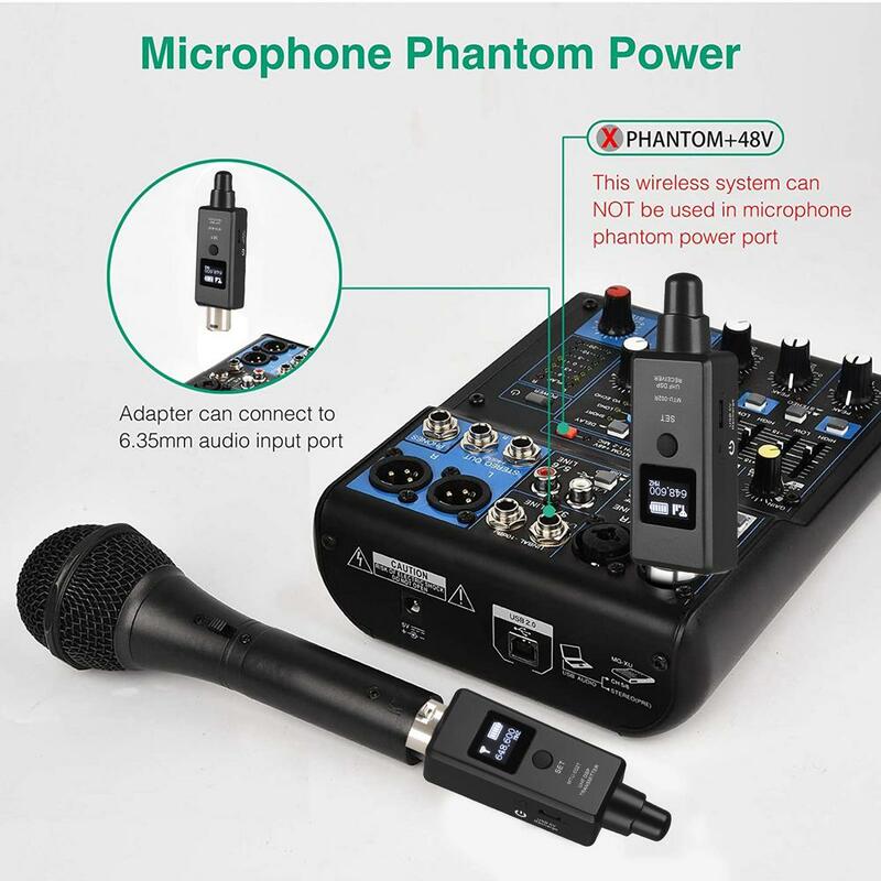 2022ไมโครโฟนอัตโนมัติ Transmitter Setup ระบบไมโครโฟนไร้สายปลั๊ก XLR ตัวรับสัญญาณไร้สายสำหรับไมโครโฟนแบบไ...
