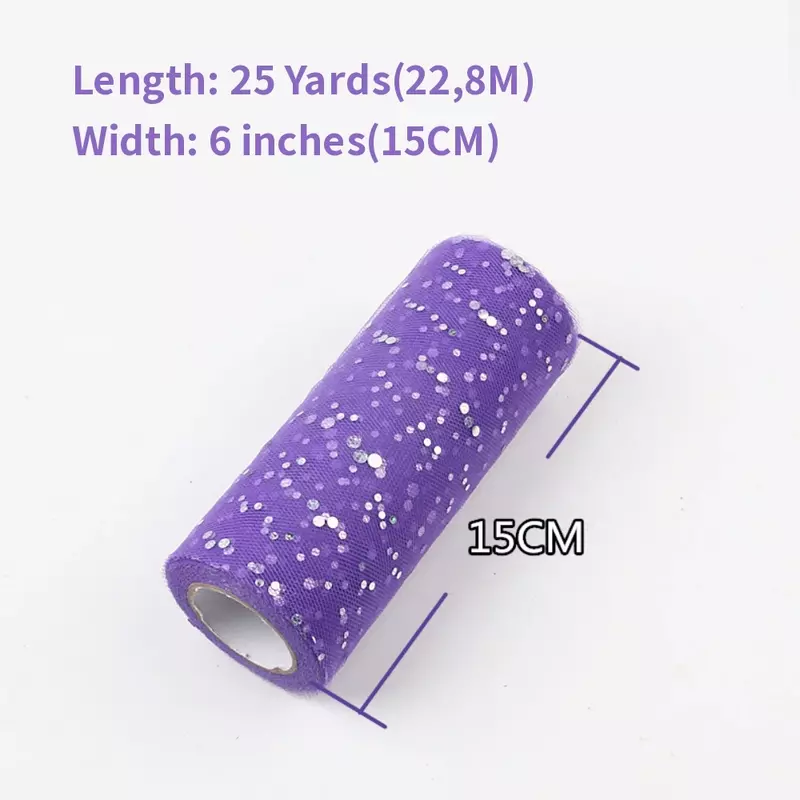 Sequin Tulle Rolls Are Available In A Variety Of Colors For Table Skirts, Wedding Decorations, Baby Showers, 6 Inch X 25 Yards