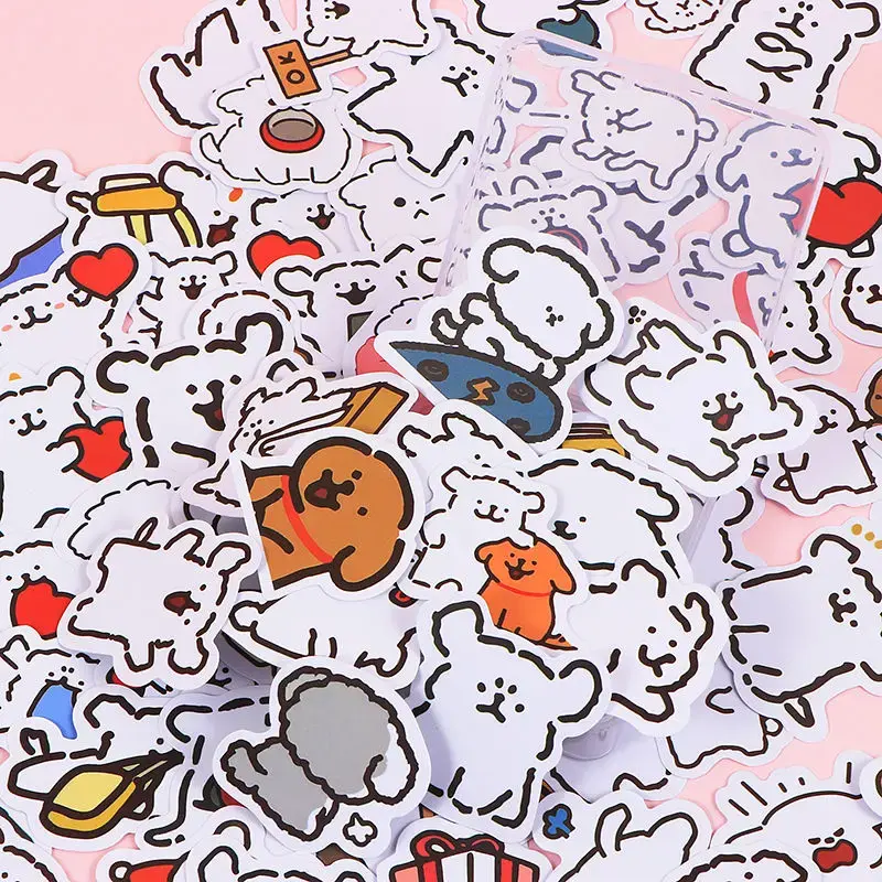 10/50/100 Stuks Cartoon Schattige Lijn Hond In Het Boek Stickers Diy Speelgoed Laptop Bagage Skateboard Koffer Gitaar Graffiti Sticker