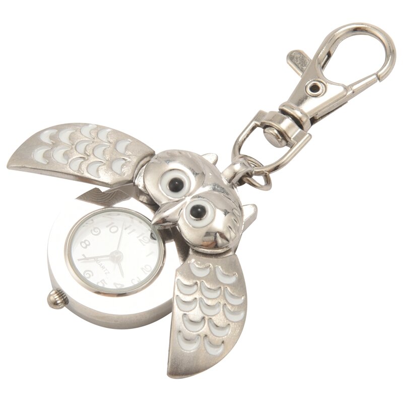 Podwójnie otwarty zegarek kieszonkowy z kluczem Owl
