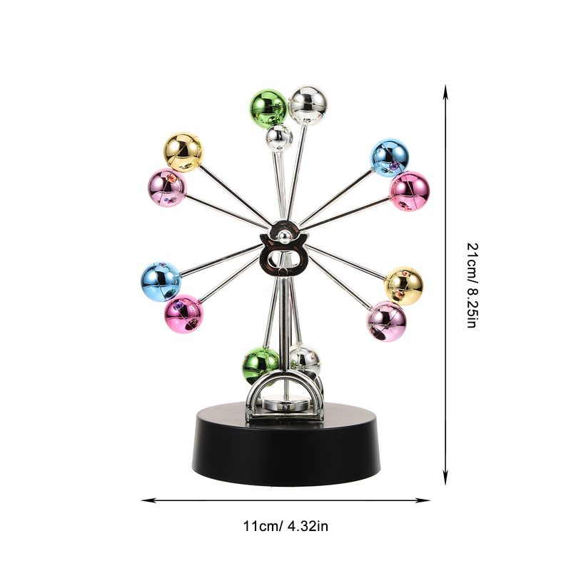 Electronic Perpetual Motion Toy Color Ball Perpetual Instrument Revolving Balance Balls Physics Science Toy (Random Style, No