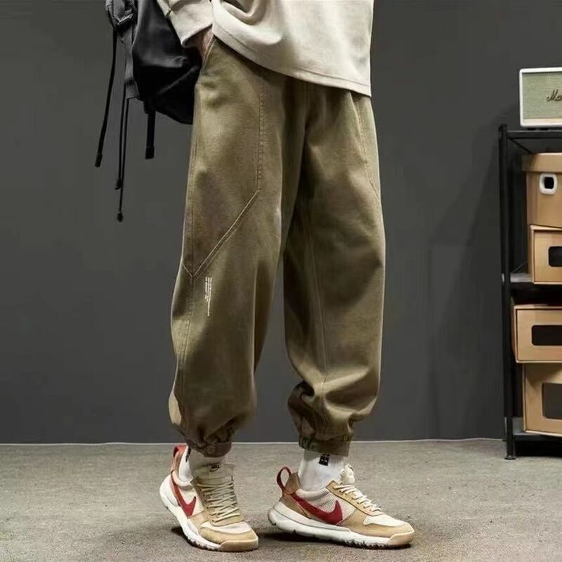 New Arrival Cargo Pants Men's Loose Large Size Solid Color High Quality Work Wear Jogger Cotton Casual Male Trousers D15
