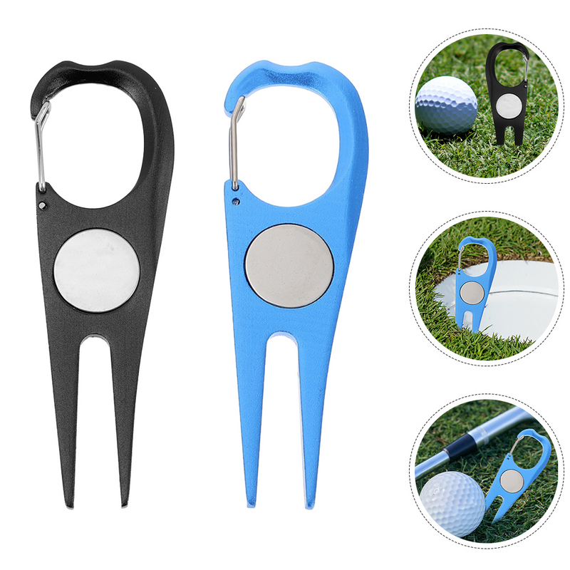 2 Stück Golf Divot Gabel profession elle Golf Divot Reparatur werkzeug tragbare Divot Gabel für Golf training
