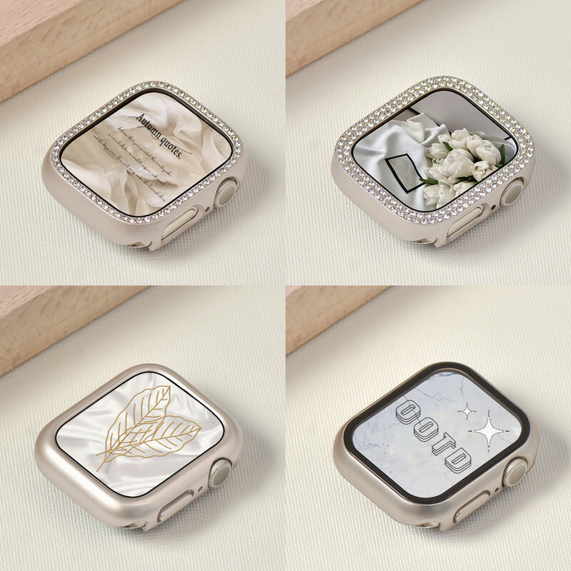 Coque rigide en PC Starlight pour Apple Watch, 41mm, 45mm, S9, 7, 8, 6, 5, 42mm, 38mm, 3 SE, 40mm, 44mm, Protection Pare-chocs pour iWatch 49mm