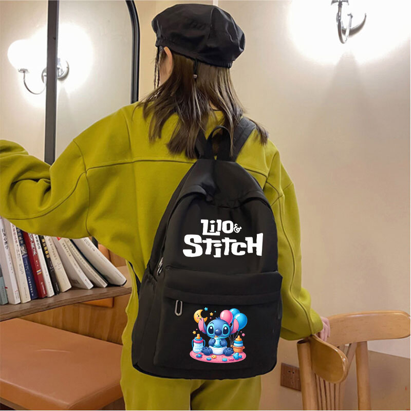 Disney Lilo & Stitch Casual Backpack 2024 Ins Style Fashion Youth Bags Cute Large Capacity Backpacks Pure Simple Travel Bags
