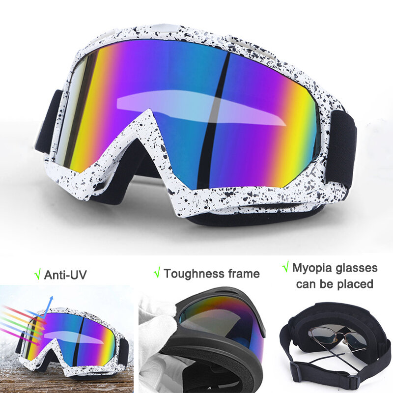 تزلج على الجليد نظارات مكافحة الضباب التزلج نظارات الشتاء في الهواء الطلق الرياضة الدراجات النارية يندبروف نظارات UV حماية النظارات الشمسية