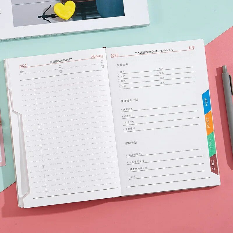 Planifiez ce manuel d'efficacité A5 à 2022, planificateur quotidien, ce manuel de gestion du temps, carnet de notes, 365