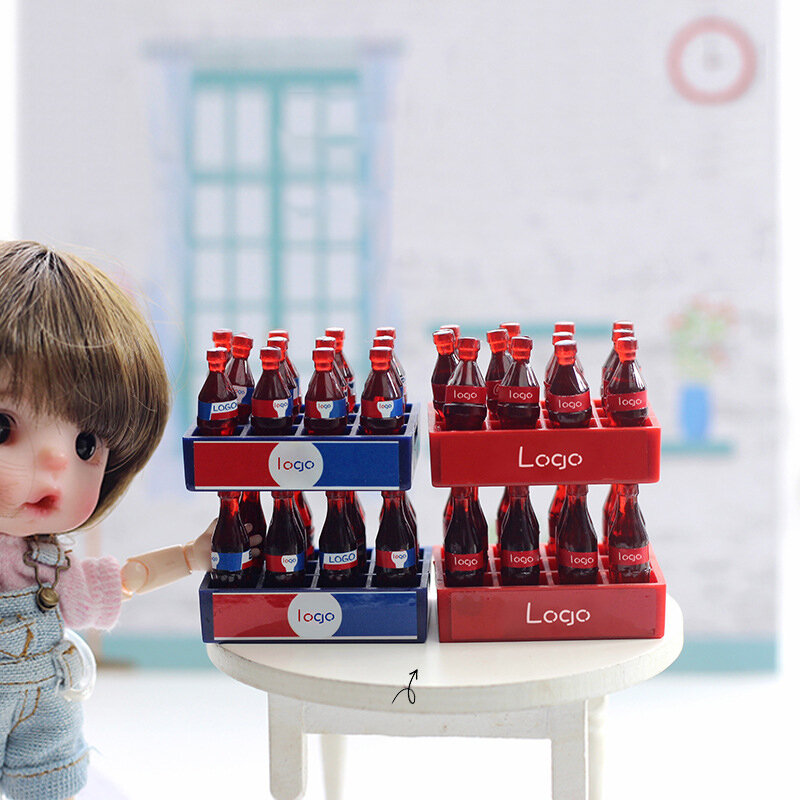 Cute Mini Coke Miniature Food Scene Model, Doll House Acessórios, Dollhouse Miniature Doll Acessórios