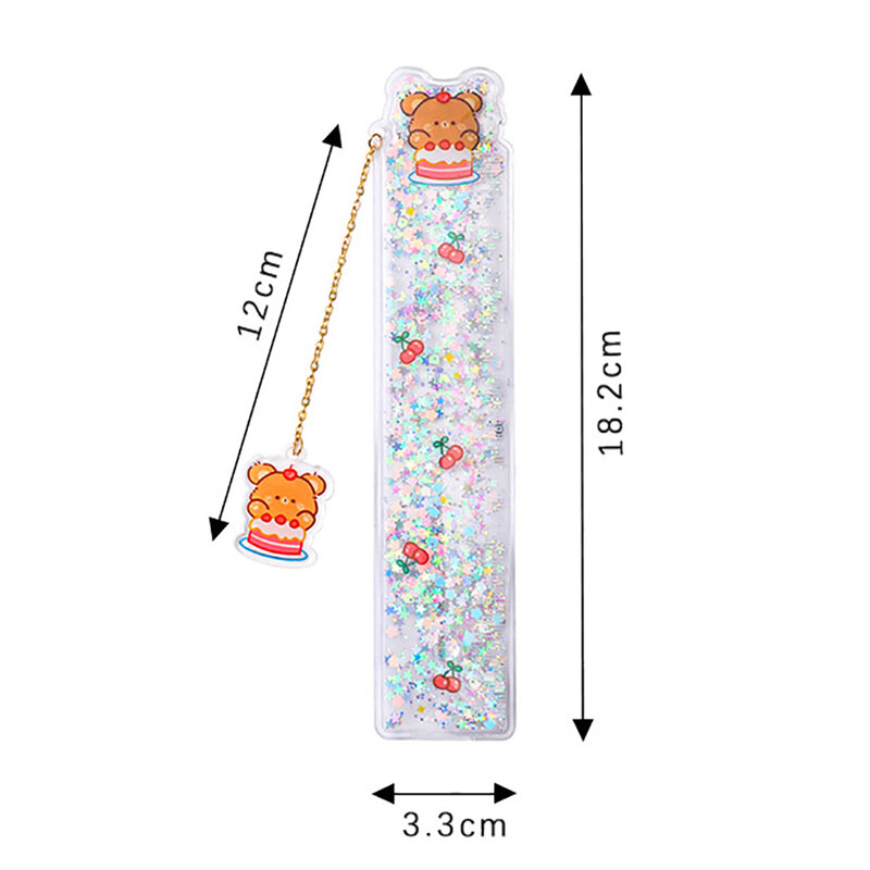 Cute Quicksand Lace Ruler Bookmark Drawing Gift Stationery Office School Supplies