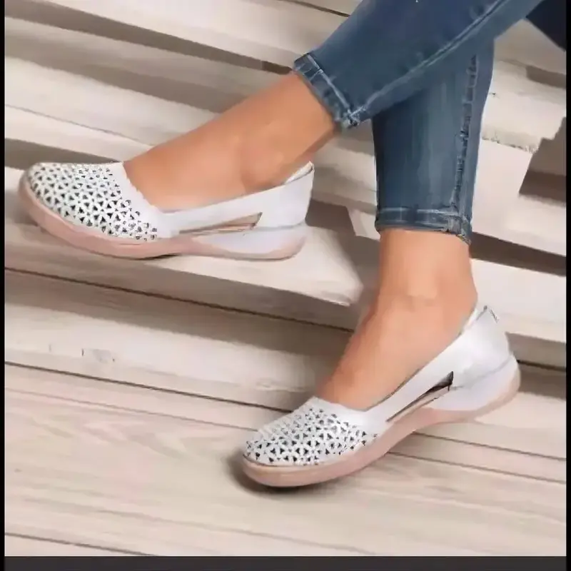 2024 nowy Top kobiet koturny sandały wydrążone Vintage buty damskie wsuwane na co dzień do szycia damskie sandały damskie letnie Zapatos Muje