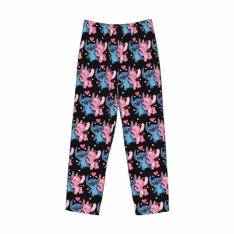 Custom Print Cartoon Animation Stitch Pajama Pants Men's Sleep Sleepwear Bottoms with Pockets