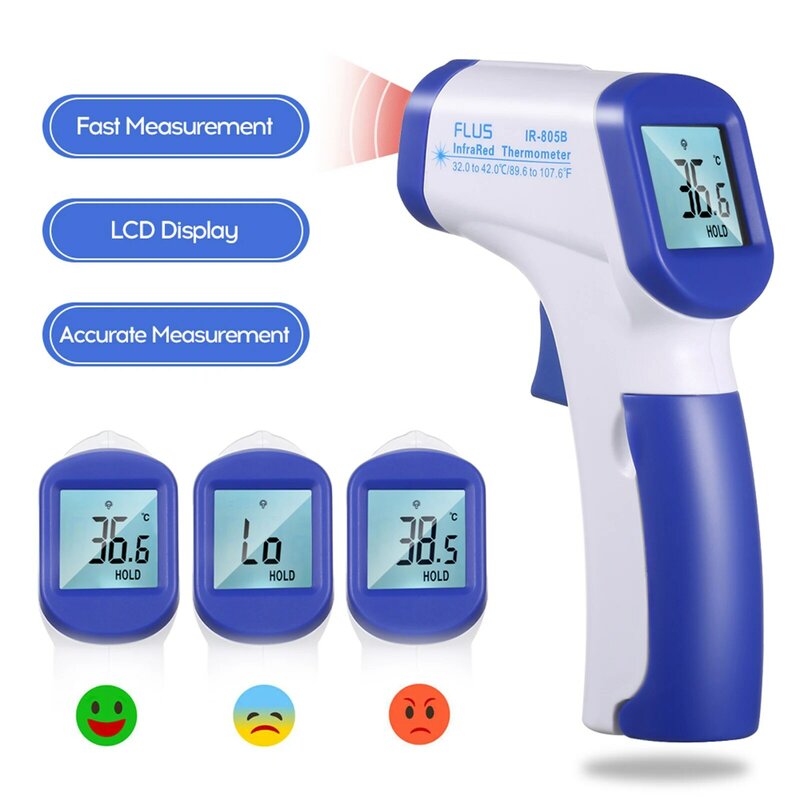 Ear Forehead Thermometer Mini Digital Infrared Baby Temperature Gauge Instrument for Kids Children and Adults