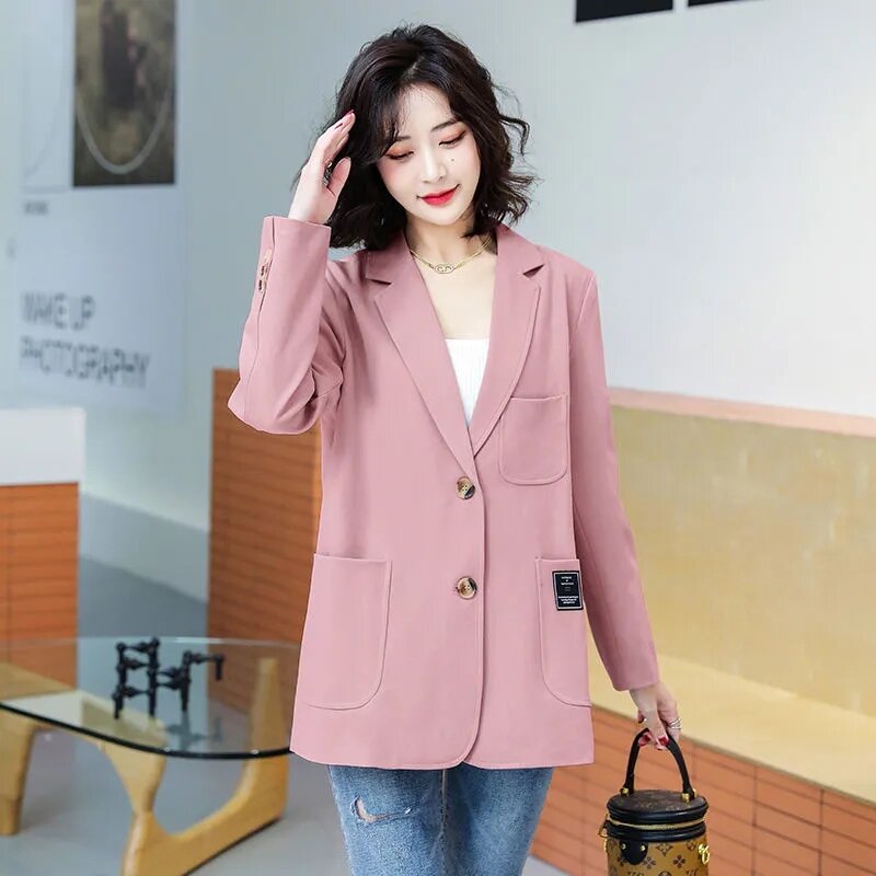High-end High Street Casual Blazers Suit Women's Spring Autumn Fashion Khaki Blazer Coat Office Lady Small Suits Jacket Tops New