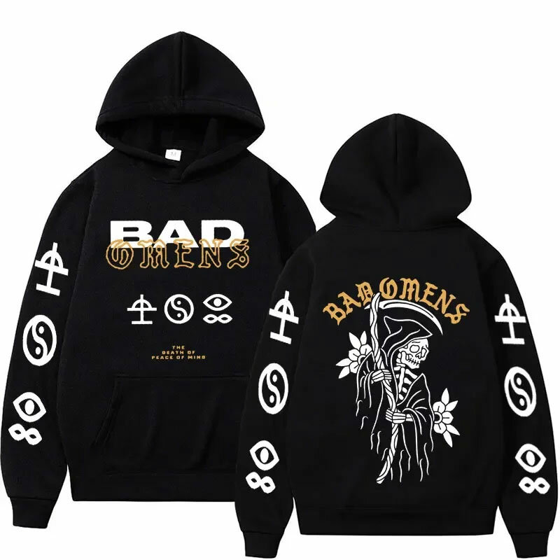 Bad Omens-Sudadera con capucha para hombre y mujer, ropa de calle con estampado de la serie Music Tour, estilo gótico Harajuku, Retro, 2023