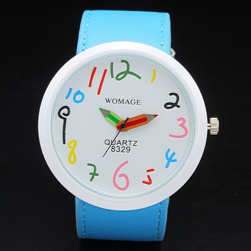Reloj Mujer 2023 Fashion Pencil Needle Watch Women Big Number Watches WOMAGE Casual Leather Band Quartz Wristwatches Ladies