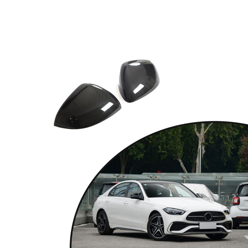 For Mercedes-Benz S C Class W206 W223 C43 C63 AMG Dry Carbon Fiber Body Parts Side Rearview Mirror Cover