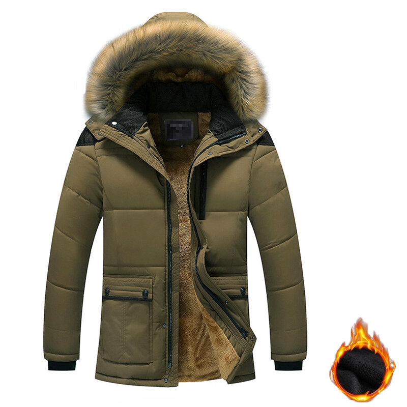 Мужская зимняя куртка со съемным капюшоном, черная Повседневная Водонепроницаемая утепленная куртка из хлопка с защитой от ветра, 2023
