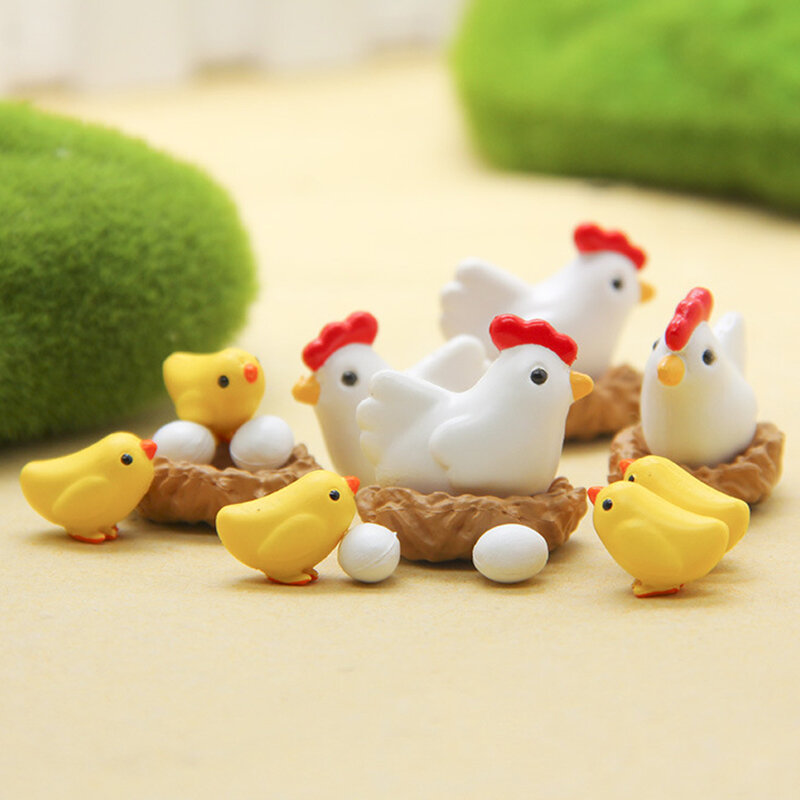 ลูกไก่, ไก่รัง, ไก่, ลูกไก่, มือไข่, ภูมิทัศน์ขนาดเล็ก DIY, ตุ๊กตาทำสวนและภูมิทัศน์