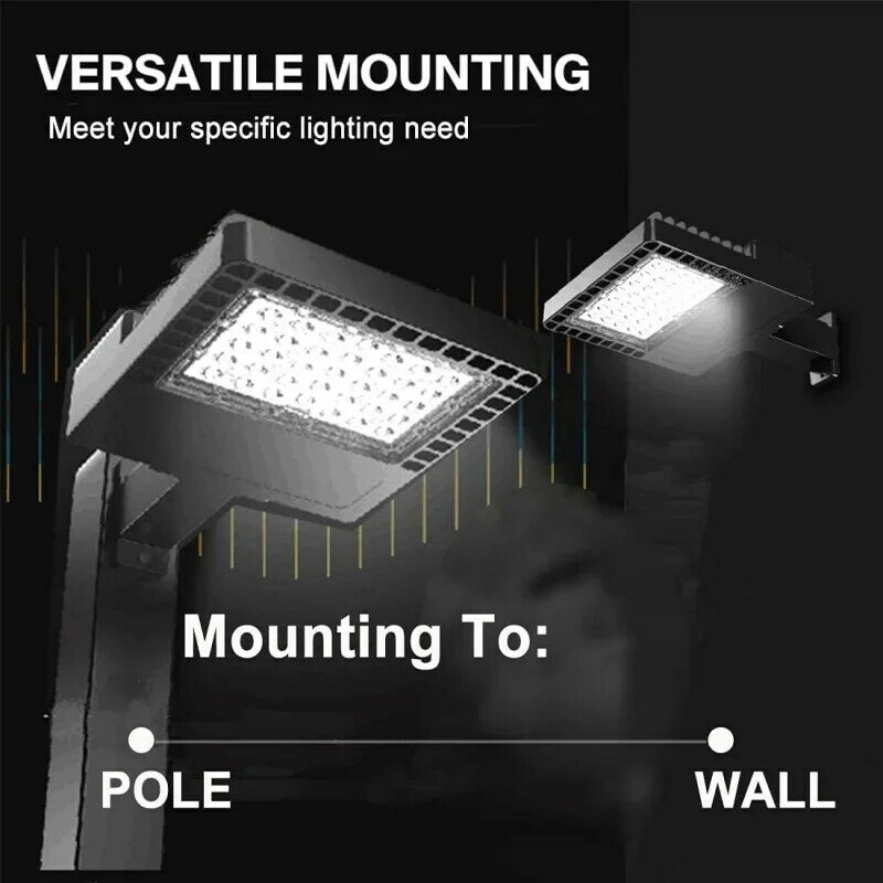 LEDMO-LED Luz de estacionamento com montagem ajustável do braço, iluminação exterior, luminárias de parede à prova d'água, crepúsculo ao amanhecer, 150W, 19500lm