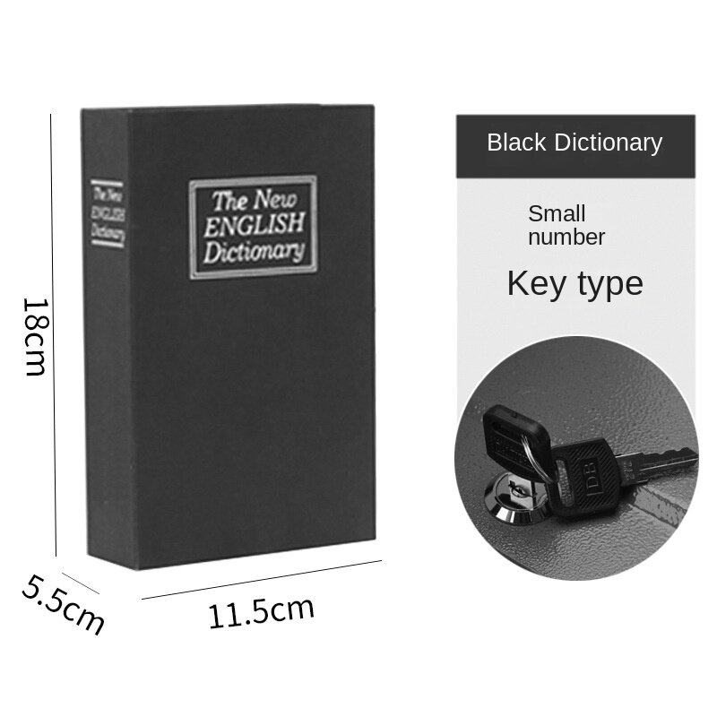 18cm Safe mit Lock Geld Sichere Buch Key Lock Geld Cash Box Zertifikat Key Locker Buch Kind Geschenk buch Versteckte Geheimnis