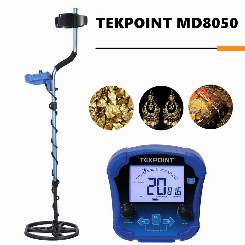 Detector de Metales MD8050, Detector de oro de profundidad subterránea de Ultra alta sensibilidad, buscador de tesoros, rastreador de cazadores