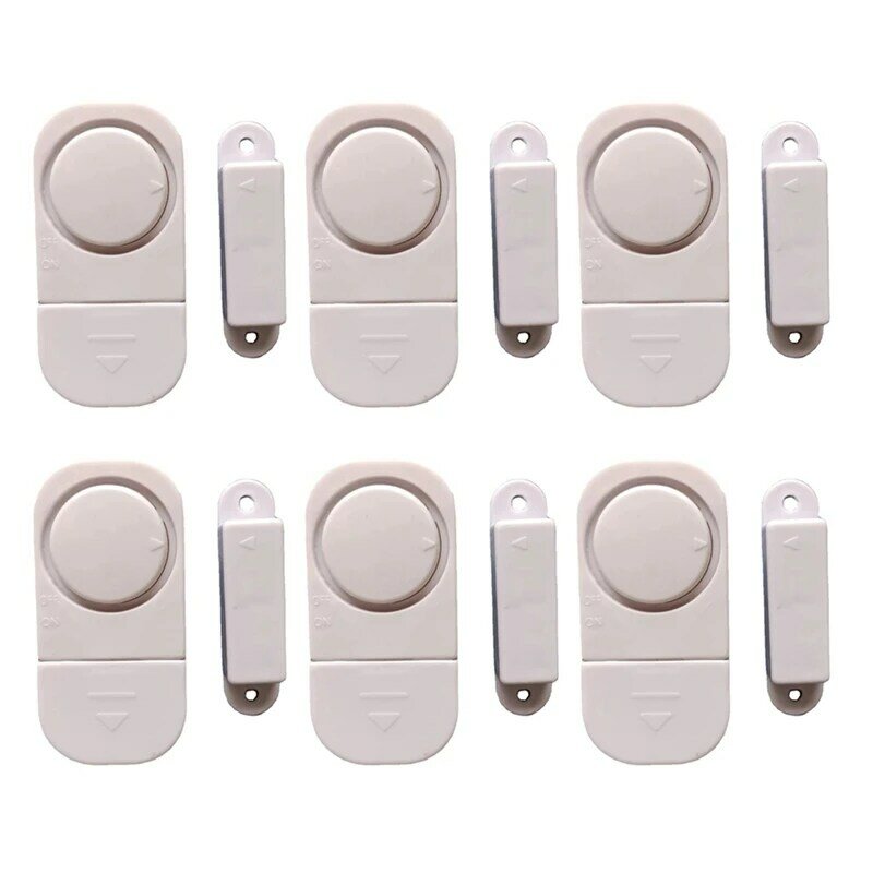 6set/pak Alarm pintu jendela Anti Maling apartemen Alarm pintu jendela Alarm jendela nirkabel untuk keamanan rumah Sensor magnetik DIY