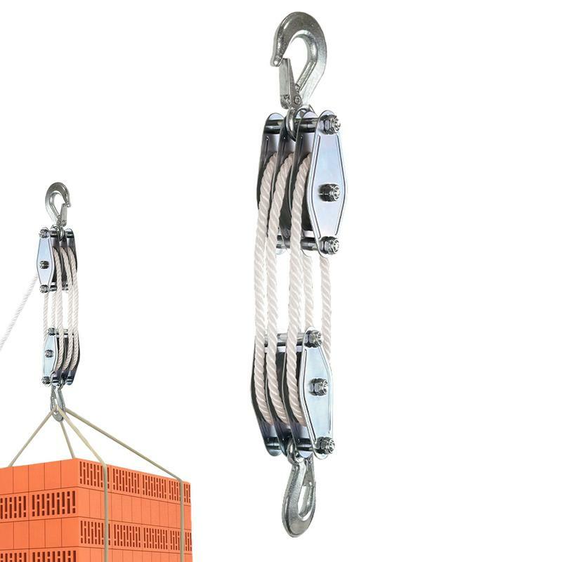 Block And Tackle Rope Pulley Hoist With 6:1 Lifting Power Multifunctional Heavy Duty Pulley System With 2200 Lbs