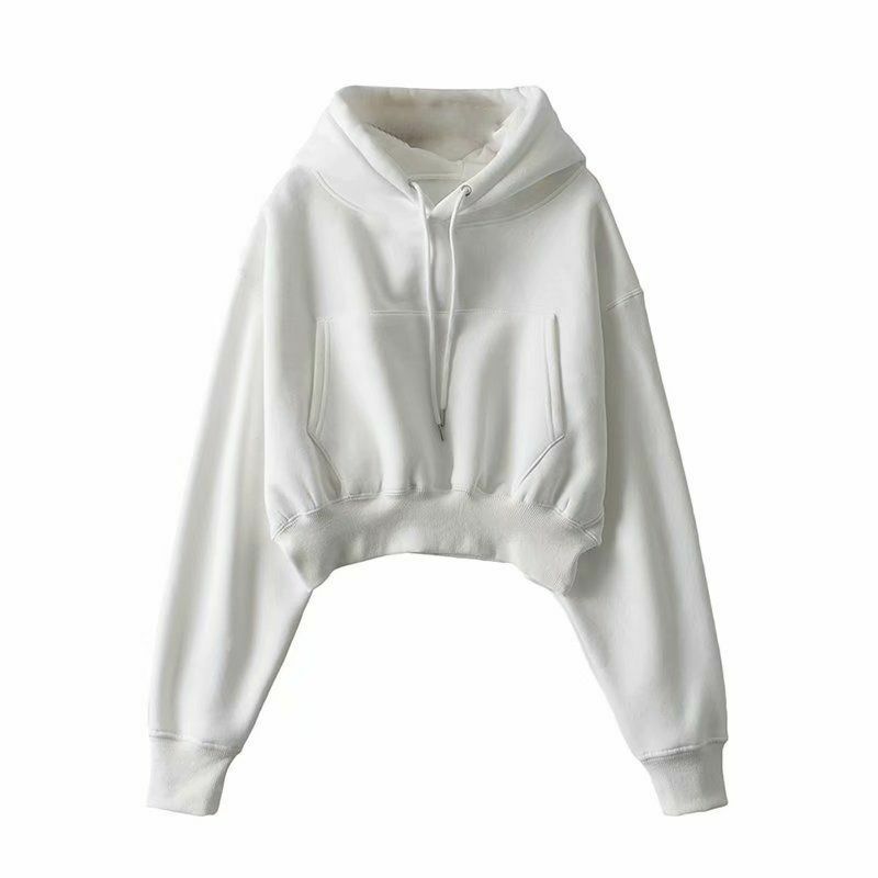 2022 New Fall/winter New Style Sweater Women Short Cropped PU Leather Shiny Shiny Hoodie Fashion Jacket Ladies Smooth Slim Fit