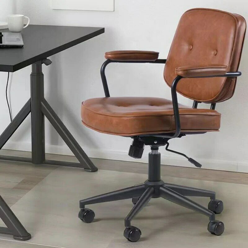 New Office Chair Lift Swivel Chair Home Computer Chair Study Simple Backrest Seat Bedroom Dormitory Chair Armchair steel frame