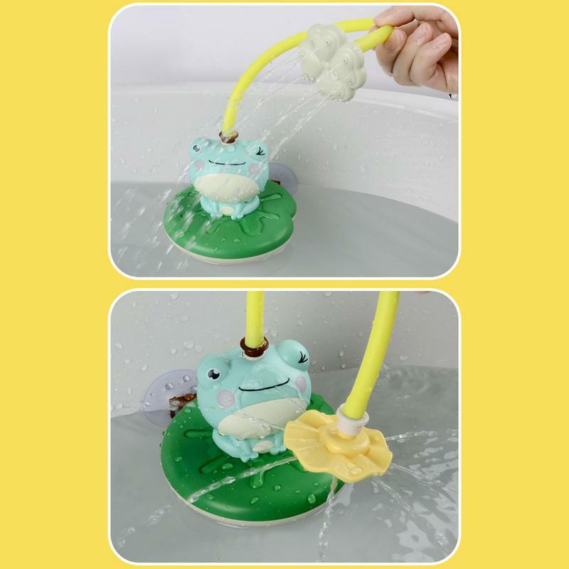 ベビーバスウォータースプレーおもちゃ,緑のカエルのシャワーヘッドのおもちゃ,スプリンクラー付きの電気シャワーゲーム