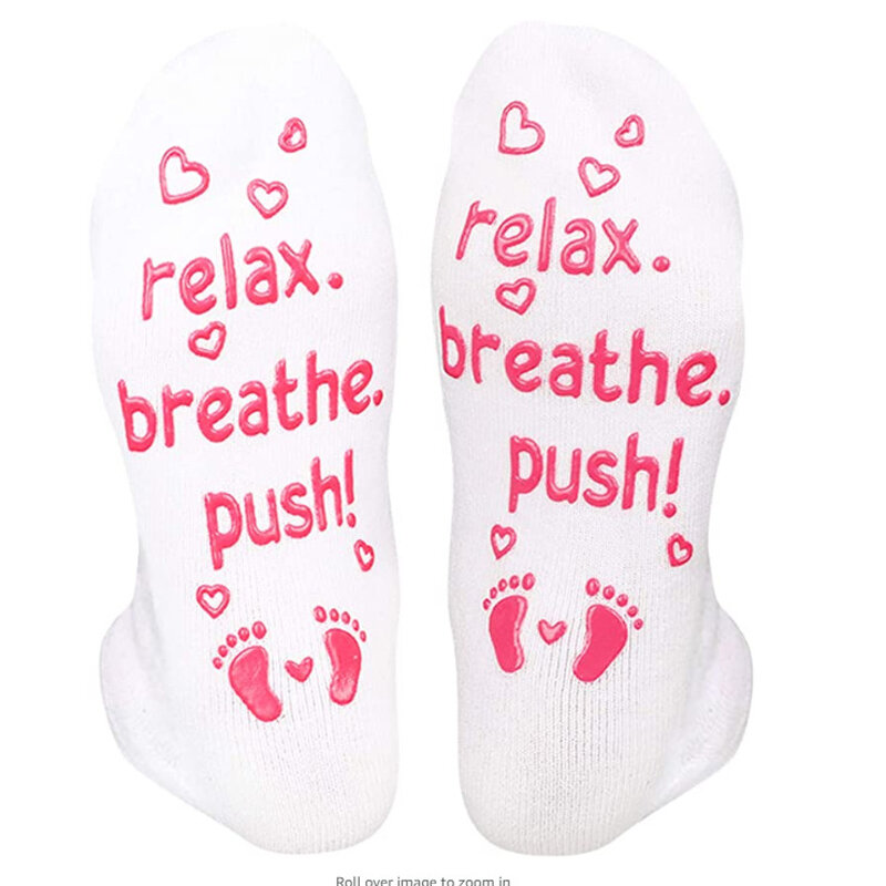 Labor and Delivery Inspirational Fun Non Skid Push Socks for Maternity -"Baby You're Worth It!"