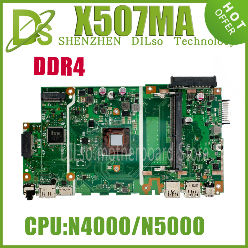 Kefu X507MA Moederbord Voor Asus X507MA X507M X507 F507 X507LA X507L Laptop Moederbord W/ Pentium N5000 N4000 I3 I5-5th 100% Test
