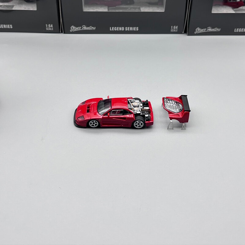 SH In magazzino 1:64 F40 LM cofano aperto Diecast Diorama collezione di modelli di auto In miniatura Carros Toys Stance Hunters