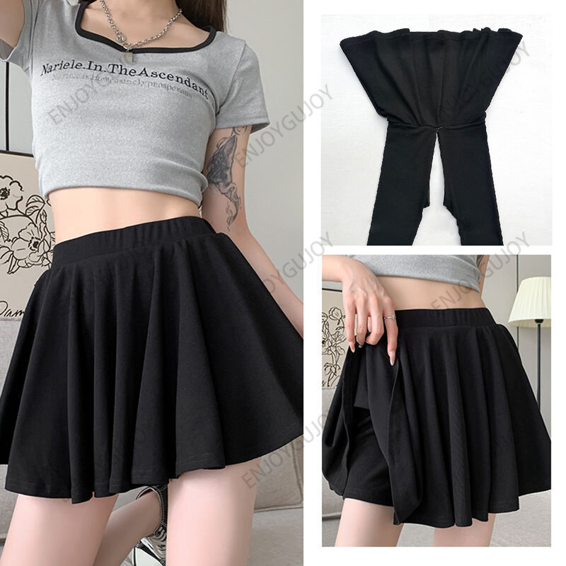 Invisible Open Crotch Outdoor Sex Pleated Short Skirt  Women's Half Length Skirt Small Stature Fluffy Skirt Pants