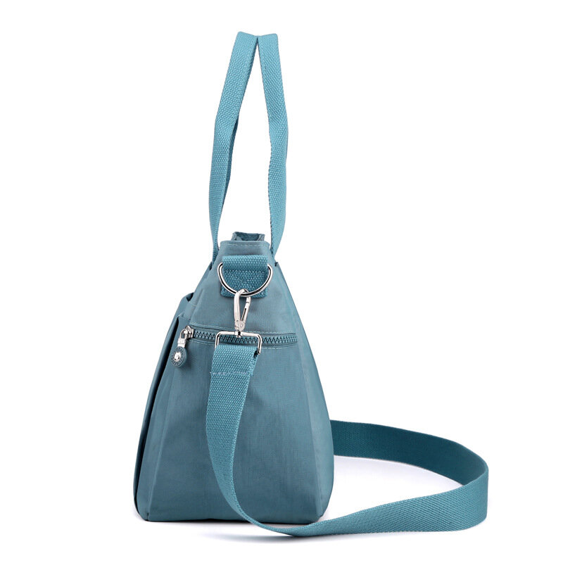 Luxury Women Nylon Shoulder Bag Waterproof Casual Solid Color Top-Handle Ladies Handbag Large Capacity Crossbody Bag Travel Tote