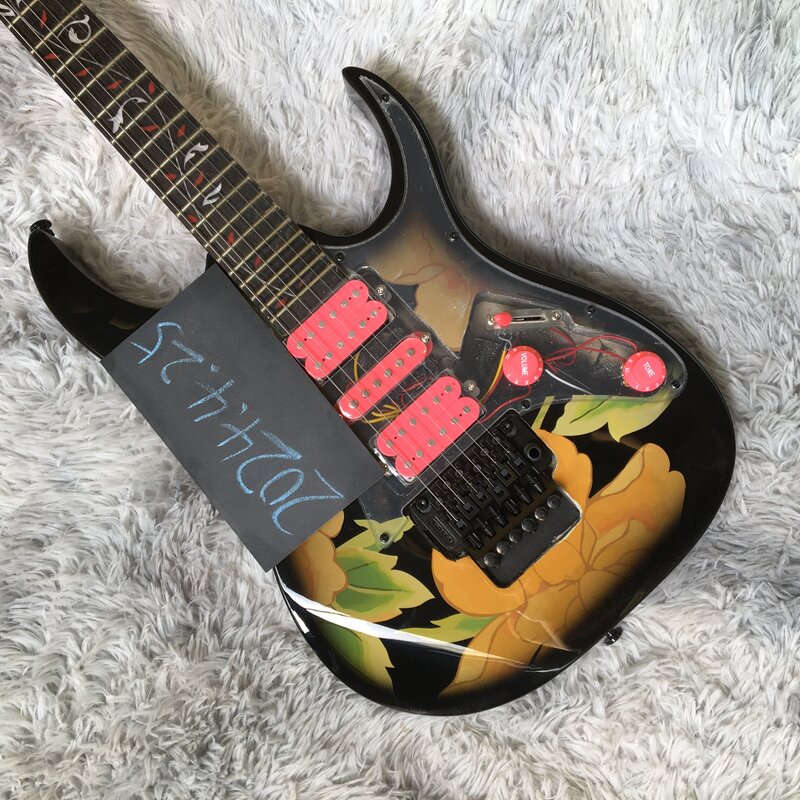 Spedizione gratuita chitarra elettrica personalizzata a 6 corde tastiera In palissandro In magazzino consegna immediata chitarre hardware nero guitarra