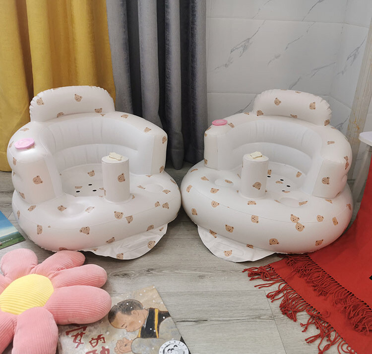 Inflatable Armchair Child Seat Bathroom Sofa Kid Eating Chair Feeding Bathing Stool Inflatable Baby Chair Baby Chair for Seating