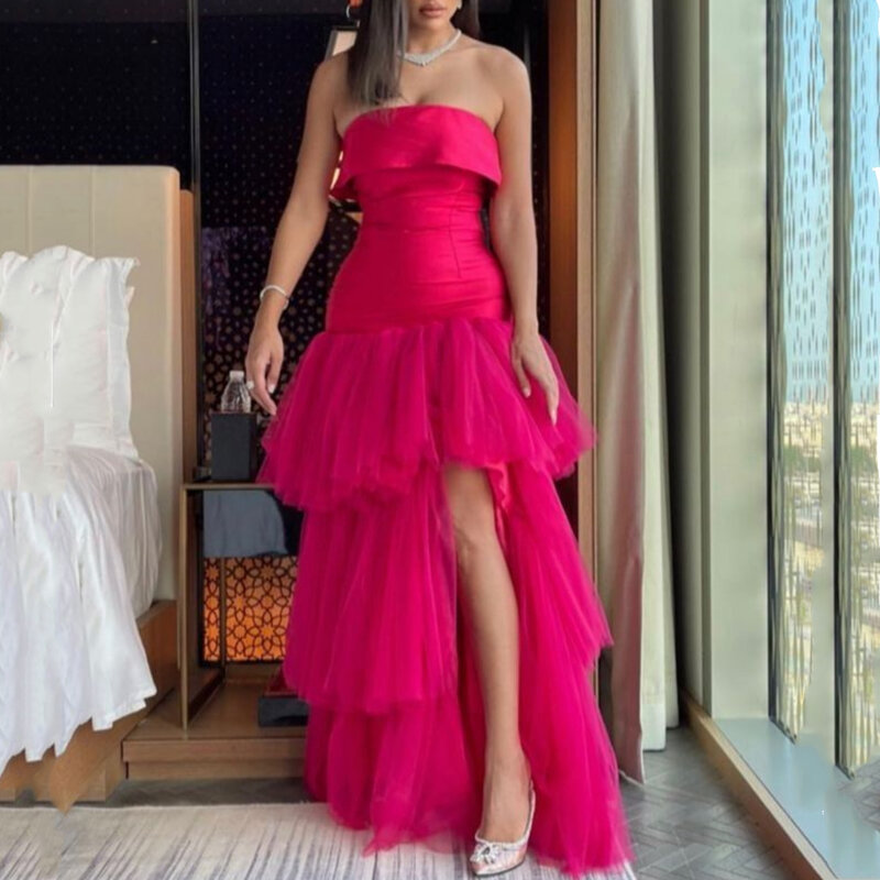 Lucy-Vestidos de baile sem alças, rosa, roxo, até o chão, vestido de festa elegante, estilo elegante, quente, 2023