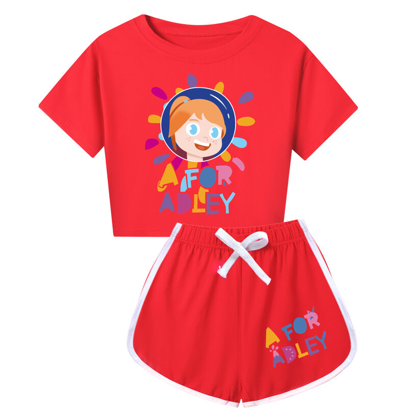 A per ADLEY Costume bambini abiti Casual neonati maschi vestiti da corsa estivi Set Toddler Girls t-shirt manica corta pantaloncini 2 pezzi Set